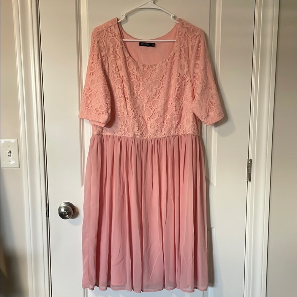 3/$40 Mikarose Elegant Pink Lace Dress